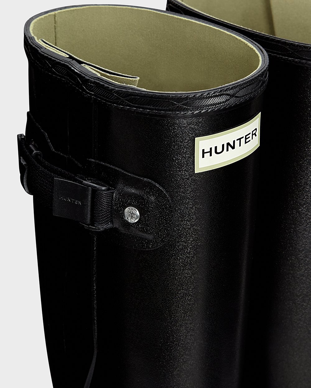 Womens Hunter Tall Rain Boots Black - Norris Field Side Adjustable - 3968720-EN